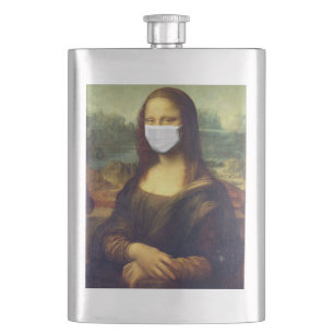 Mona Lisa Via Corona Virus Flachmann