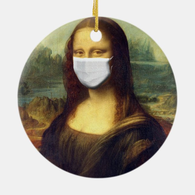 Mona Lisa Via Corona Virus Keramik Ornament (Hinten)