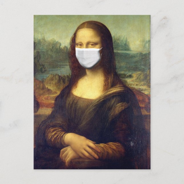 Mona Lisa Via Corona Virus Postkarte (Vorderseite)