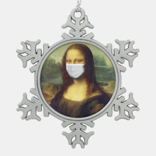 Mona Lisa Via Corona Virus Schneeflocken Zinn-Ornament