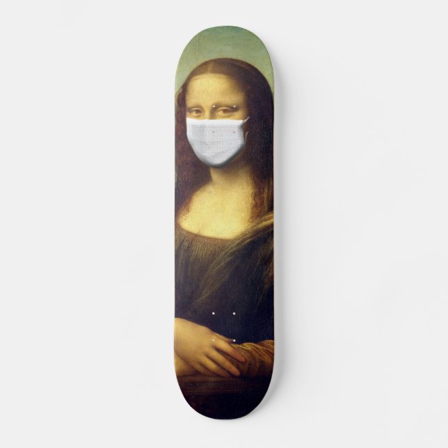 Mona Lisa Via Corona Virus Skateboard (Vorderseite)