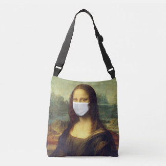 Mona Lisa Via Corona Virus Tragetaschen Mit Langen Trägern