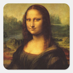 Mona Lisa von Leonardo Da Vinci Quadratischer Aufkleber