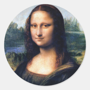 Mona Lisa von Leonardo Da Vinci Runder Aufkleber