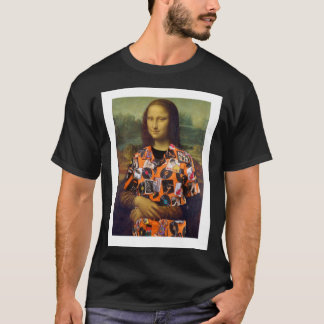 Mona Lisa w/40. Wiedersehen Men's Black T - Shirt