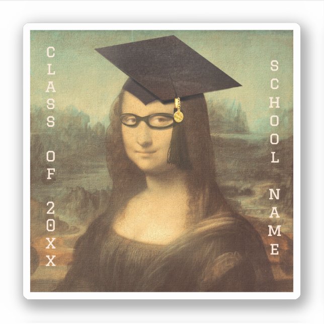 Mona Lisa w Glasses Abschluss Aufkleber (Vorderseite)