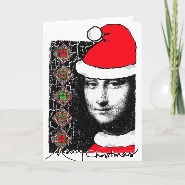 Mona Lisa Weihnachten-Gruß Karte (Vorderseite)