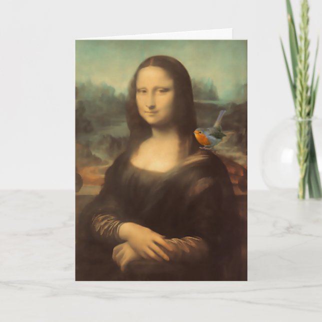 Mona Lisa Weihnachtskarte Feiertagskarte (Vorderseite)