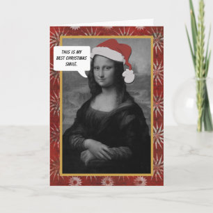 Mona Lisa Weihnachtslächeln-Antiweihnachtskarte Feiertagskarte