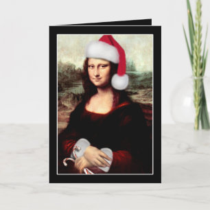 Mona Lisa Weihnachtsmann Hut Weihnachten