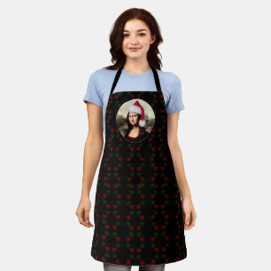 Mona Lisa Weihnachtsmann Hut Weihnachten Schürze