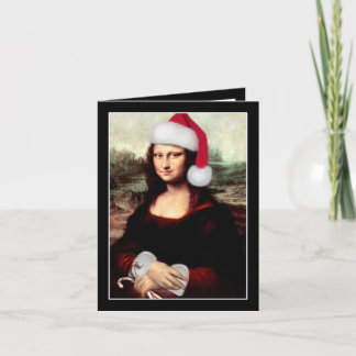 Mona Lisa Weihnachtsmannmütze Weihnachten