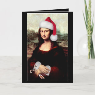 Mona Lisa Weihnachtsmannmütze Weihnachten