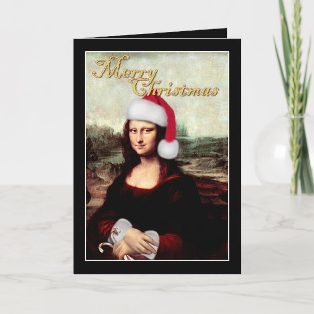 Mona Lisa Weihnachtsmannmütze Weihnachten (Vorderseite)