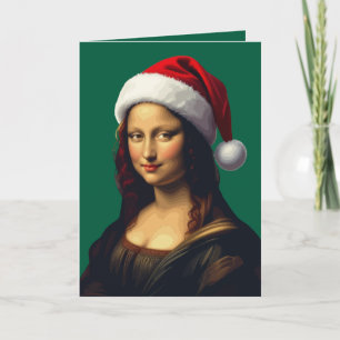 Mona Lisa Weihnachtsmannmütze Weihnachten Feiertag