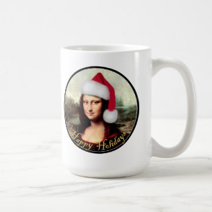 Mona Lisa Weihnachtsmannmütze Weihnachten Kaffeetasse