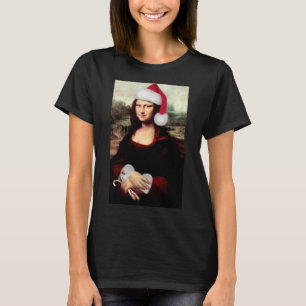 Mona Lisa Weihnachtsmannmütze Weihnachten T-Shirt
