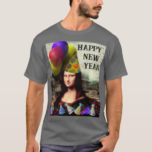 Mona Lisa Weihnachtsmannmütze Weihnachten T-Shirt