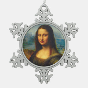 Mona Lisa Weihnachtsverzierung Schneeflocken Zinn-Ornament
