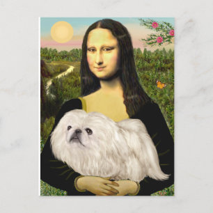 Mona Lisa - Weißpekingese (#4) Postkarte