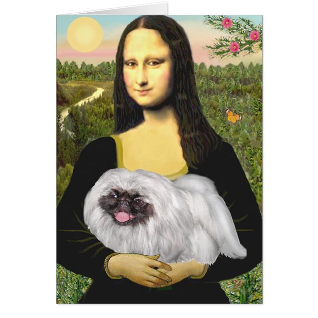 Mona Lisa - Weißpekingese, schwarze Maske (Vorne)