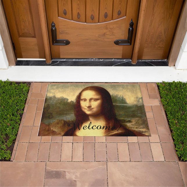 Mona Lisa Willkommen Fußmatte (Außenbereich)