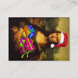 Mona Lisa wünscht frohe Weihnachten Visitenkarte