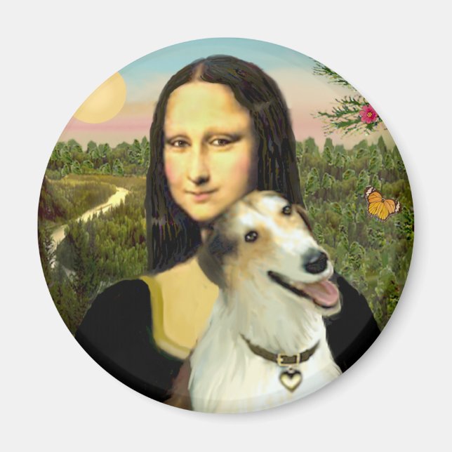 Mona Lisas Borzoi Magnet (Vorne)