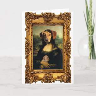 Mona Lisa's Dog - Golda Lisa - Berühmtes Portrait Karte