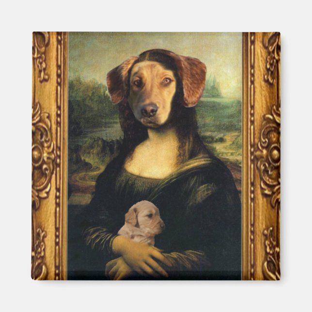 Mona Lisa's Dog - Golda Lisa - Berühmtes Portrait Magnet (Vorne)