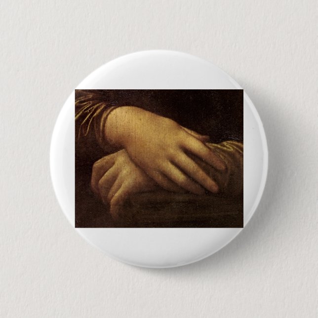 Mona Lisas Hand durch Leonardo da Vinci C. Button (Vorderseite)