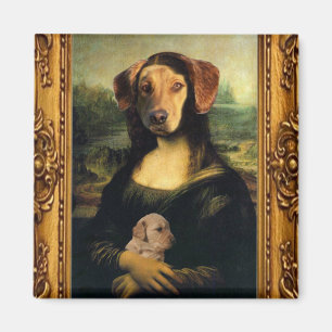 Mona Lisas Hund - Golda Lisa - berühmtes Porträt Magnet