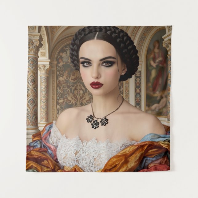 Mona Lisa's sister Wandteppich (Vorderseite)