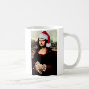 Mona Lisas Weihnachtszeit-Weihnachtsmannmütze Tasse
