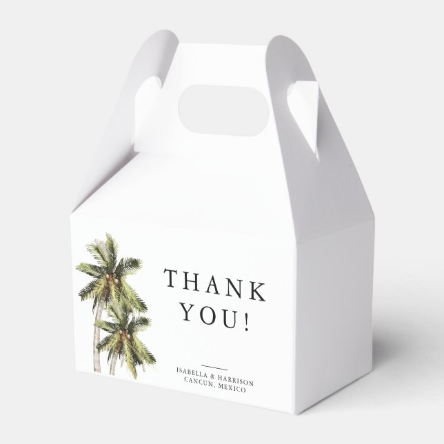 MONA Minimalistisch Palm Tree Beach Ocean Gable Geschenkschachtel (Vorderseite)