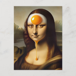 Mona mit Ei auf ihrem Gesicht Postkarte