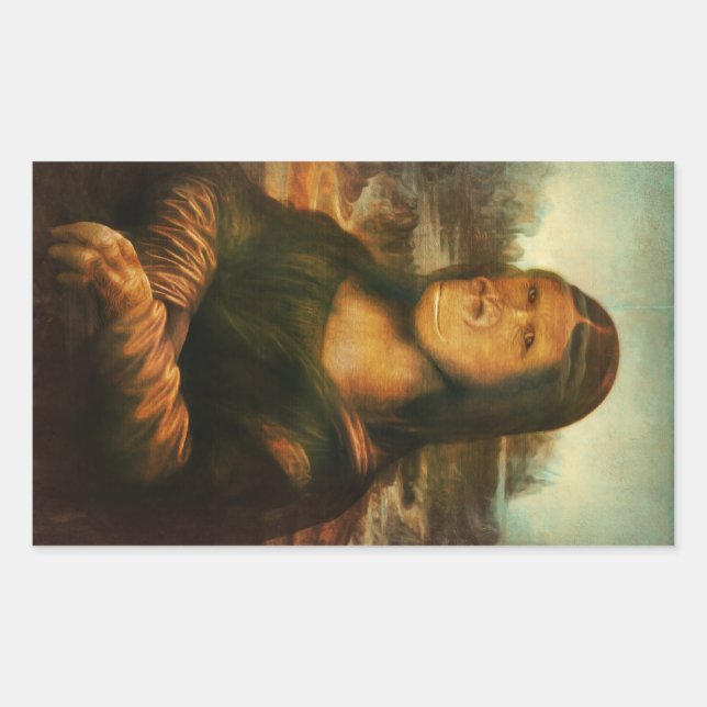 Mona Rilla alias Mona Lisa Rechteckiger Aufkleber (Vorderseite)