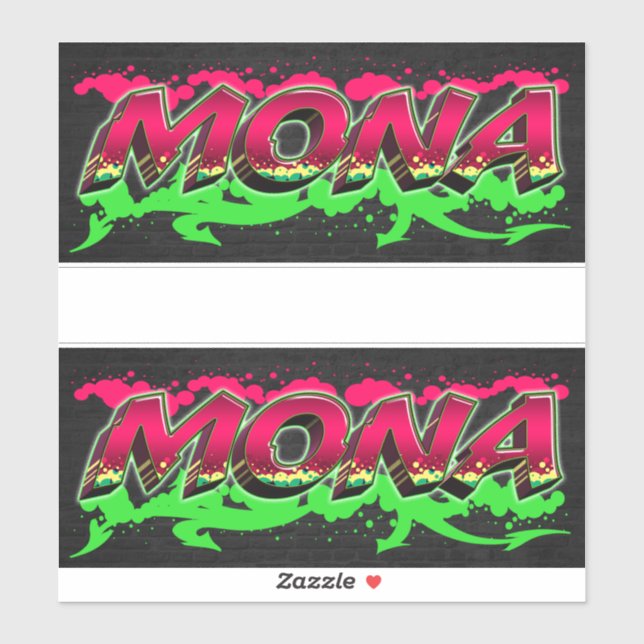 Mona Vorname Name Graffiti Aufkleber Sticker (Blatt)
