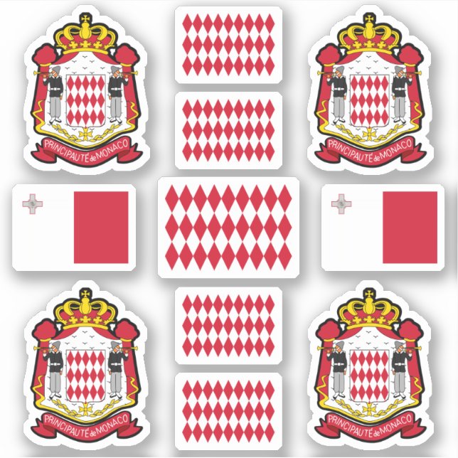 Monacan state symbols / coat of arms and flag aufkleber (Vorderseite)