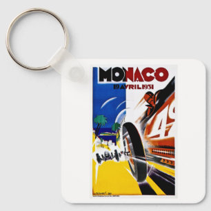 Monaco 1931 Grand Prix - Vintage-Rennplakat Schlüsselanhänger