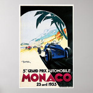MONACO 1933 Grand Prix Automobile von Geo Ham Race Poster