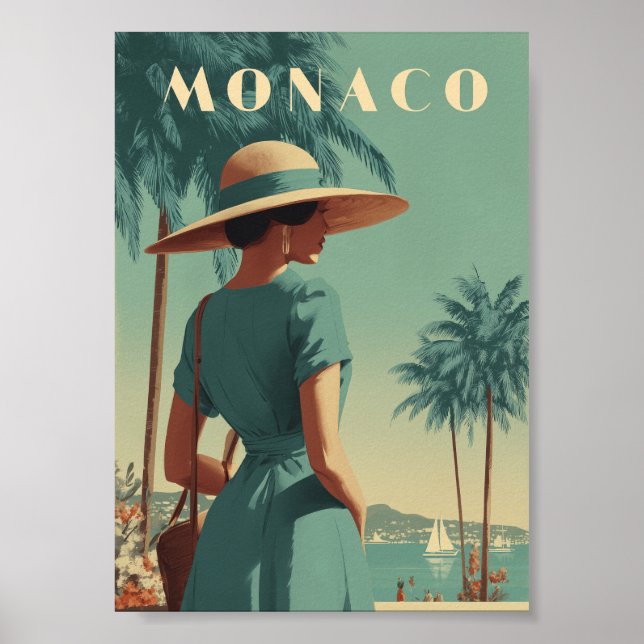 Monaco 50er Jahre Mode vintage Poster (Vorne)