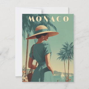 Monaco 50er Jahre Mode vintage Postkarte