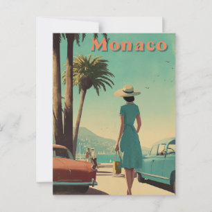 Monaco 50er Jahre Vintage Postkarte