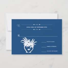 Monaco Blue Beach Palm Tree Zielort Chalkboard RSVP Karte