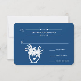 Monaco Blue Beach Palm Tree Zielort Chalkboard RSVP Karte