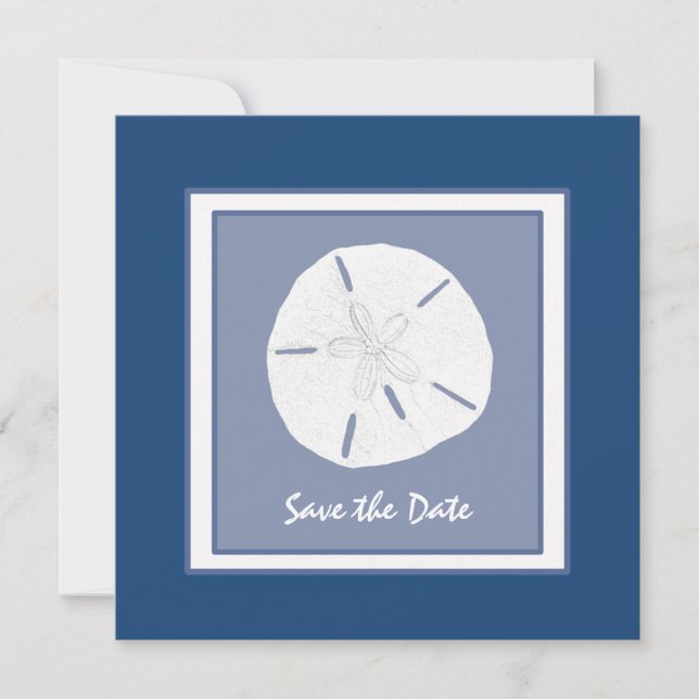 Monaco Blue Sand Dollar Save the Date (Vorderseite)