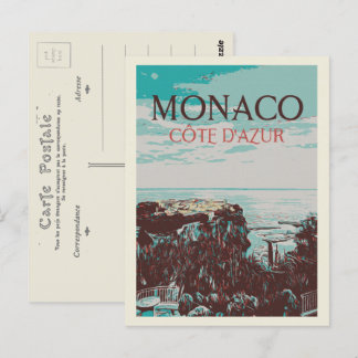 Monaco Cote d'Azur, Aussicht auf den Felsen Postkarte