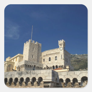 Monaco, Côte d'Azur, Fürstenpalast. Quadratischer Aufkleber