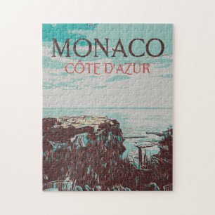 Monaco Côte d'Azur Illustration Frankreich Puzzle